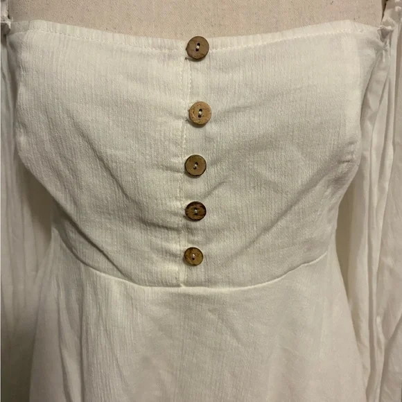 Lulus Elegant White  Boho Romantic Chic Mini Dress- style “Make The call” size M - Picture 4 of 7